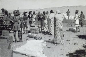 Der Dolmetscher winkte dem Jüngling, ca. 1900 von Frederic Remington