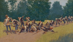 Der Schrei des Schrapnells am San Juan Hill von Frederic Remington