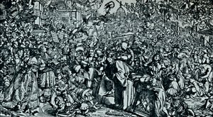 Eitelkeitsmesse. Aus The Pilgrims Progress Bunyan, ca. 1861, 1923 von Frederic Shields
