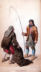 Die Kohlenhafenarbeiter aus Ackermanns Welt im Miniaturformat, 19. Jahrhundert (farbige Lithografie) von Frederic Shoberl