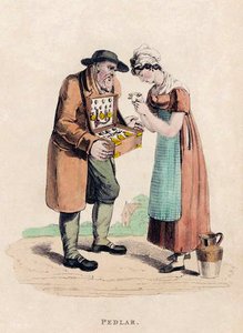 Der Hausierer aus Ackermanns Welt im Miniaturformat, 1820er von Frederic Shoberl