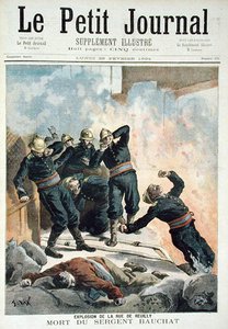 Explosion in der Rue de Reuilly und der Tod von Sergeant Bauchat, aus Le Petit Journal, 26. Februar 1894