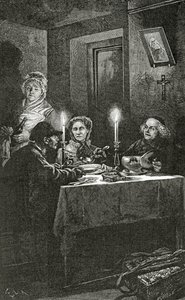Jean Valjean wird von Bischof Myriel empfangen und versorgt, 19. Jahrhundert