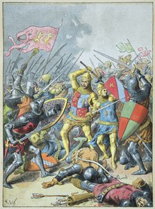 Johann II. der Gute und sein Sohn Philipp der Kühne umkreist von den Engländern in der Schlacht von Poitiers, 19. September