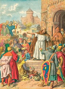 Peter der Einsiedler predigt den Kreuzzug von Frederic Theodore Lix