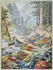 Roland starb in der Schlacht von Roncesvalles von Frederic Theodore Lix