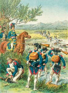 Die Schlacht von Zürich - Überquerung der Lintz von Frederic Theodore Lix
