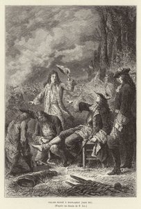 Villars verwundet bei Malplaquet. Claude Louis Hector de Villars, Marschall von Frankreich, verwundet in der Schlacht bei Malplaquet, Spanischer Erbfolgekrieg von Frederic Theodore Lix
