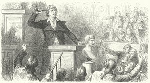 Jean-Paul Marat auf der Tribüne des Nationalkonvents, 1792 von Frederic Theodore after Lix