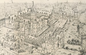 Louvre in Paris zur Zeit von Karl V., Zeichnung von Frederic de Clarac, Frankreich von Frederic de Clarac