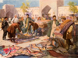 Ein Teppichmarkt in Astrachan von Frederic de Haenen