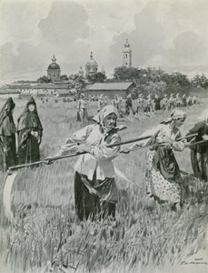 Ein Kloster in Nowgorod: Nonnen beim Heumachen von Frederic de Haenen