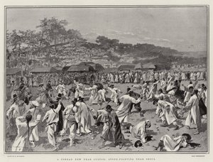 Ein koreanischer Neujahrsbrauch, Steinwurf in der Nähe von Seoul von Frederic de Haenen