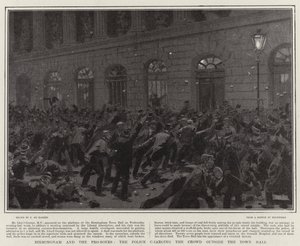 Birmingham und die Pro-Buren, die Polizei greift die Menge vor dem Rathaus an von Frederic de Haenen