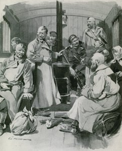 Innenraum eines sibirischen Gefangenenwagens von Frederic de Haenen