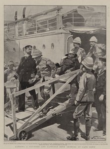 Landung eines verwundeten und gefangenen Buren-Generals in Kapstadt