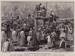 Auf der Uganda-Eisenbahn, ein einheimischer Versuch eines großen Rades von Frederic de Haenen