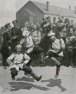 Soldaten tanzen in der Kaserne