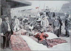Der Käsemarkt in Alkmaar, um 1910 von Frederic de Haenen