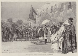 Der französische Gesandte in Abessinien, Empfang von M. Lagarde durch Ras Makonnen von Frederic de Haenen