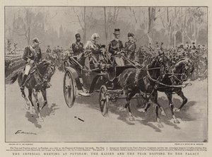 Das Kaiserliche Treffen in Potsdam, der Kaiser und der Zar fahren zum Palast von Frederic de Haenen
