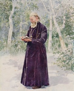 Der verstorbene Vater John von Cronstadt in seinem Garten von Frederic de Haenen