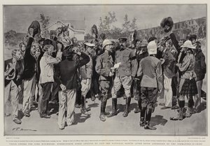 Drei Hochs auf Lord Kitchener, übergebene Buren wollen sich nach Ansprache des Oberbefehlshabers den National Scouts anschließen von Frederic de Haenen
