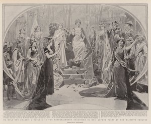 Um den Wachen zu helfen, ein Tableau in der von Mrs. Arthur Paget organisierten Unterhaltung im Her Majesty