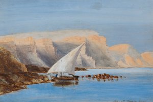Segelboot vor Nordafrika, ca. 1846-1907 von Frederica Countess of Scarborough Drummond