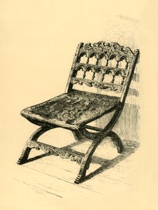 Klappstuhl, Walnussholz, 16.-17. Jahrhundert, 1881