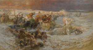 Pharaos Armee wird vom Roten Meer verschlungen von Frederick Arthur Bridgman