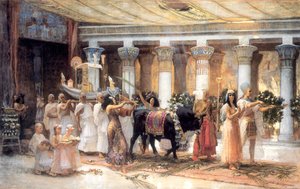 Die Prozession des heiligen Stiers Apis von Frederick Arthur Bridgman
