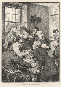 Ein Treffen des Gemeinderats in Drumdrudge von Frederick Barnard