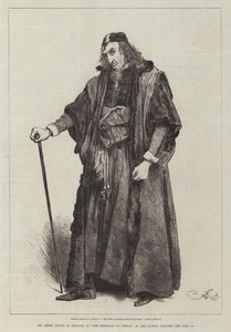 Mr. Henry Irving als Shylock, in Der Kaufmann von Venedig, im Lyceum Theatre von Frederick Barnard