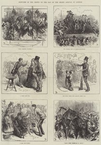 Skizzen in der Menge am Tag der Ankunft des Schahs in London von Frederick Barnard