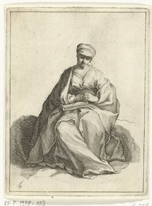 Sitzende, betende Frau (15 kleine Figuren) von Frederick Bloemaert