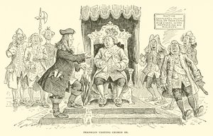 Franklin besucht George III von Frederick Burr Opper