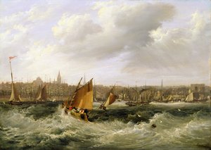 Liverpool, Lancashire vom Fluss Mersey und New Brighton