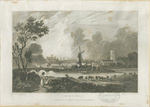 Stafford - Südwestansicht: Gravur, undatiert [ca. 1830] von Frederick Calvert
