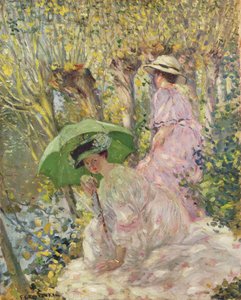 Zwei junge Mädchen im Garten, ca. 1911 von Frederick Carl Frieseke