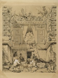 Torbogen, Casa del Gobernador, Uxmel, Yucatan, 1843 von Frederick Catherwood