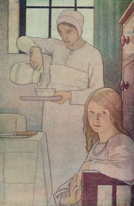 Lois und ihre Krankenschwester. Aus A Book of Quaker Saints. L. V. Hodgkin., 1923 von Frederick Cayley Robinson