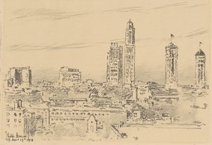 New York Sky Line, Light Buildings, 1918 von Frederick Childe Hassam