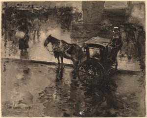 Die Flut auf der Avenue, wahrscheinlich 1890 von Frederick Childe Hassam