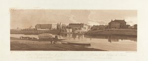 Ansicht des Palastes und Dorfes von Choisi, am Ufer der Seine 1803; Platte 14 aus Ansichten in Paris, das Emanuel-Volumen Nachzeichnung der Platte B1981.25.2623 von Frederick Christian Lewis the Elder