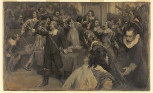 Szene im Parlament, 2. März 1629 von Frederick Coffay Yohn