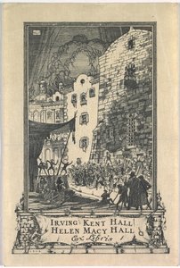 Exlibris: Irving Kent Hall und Mary Kent Hall von Frederick Garrison Hall
