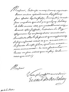 Brief von Kardinal Richelieu an Monsieur de la Motte, 17. Jahrhundert 1865