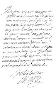 Brief von Marie de Medici an den Herzog von Savoyen, spätes 16. - frühes 17. Jahrhundert, 1865