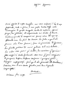 Brief von Wolfgang Amadeus Mozart, 1791 von Frederick George Netherclift